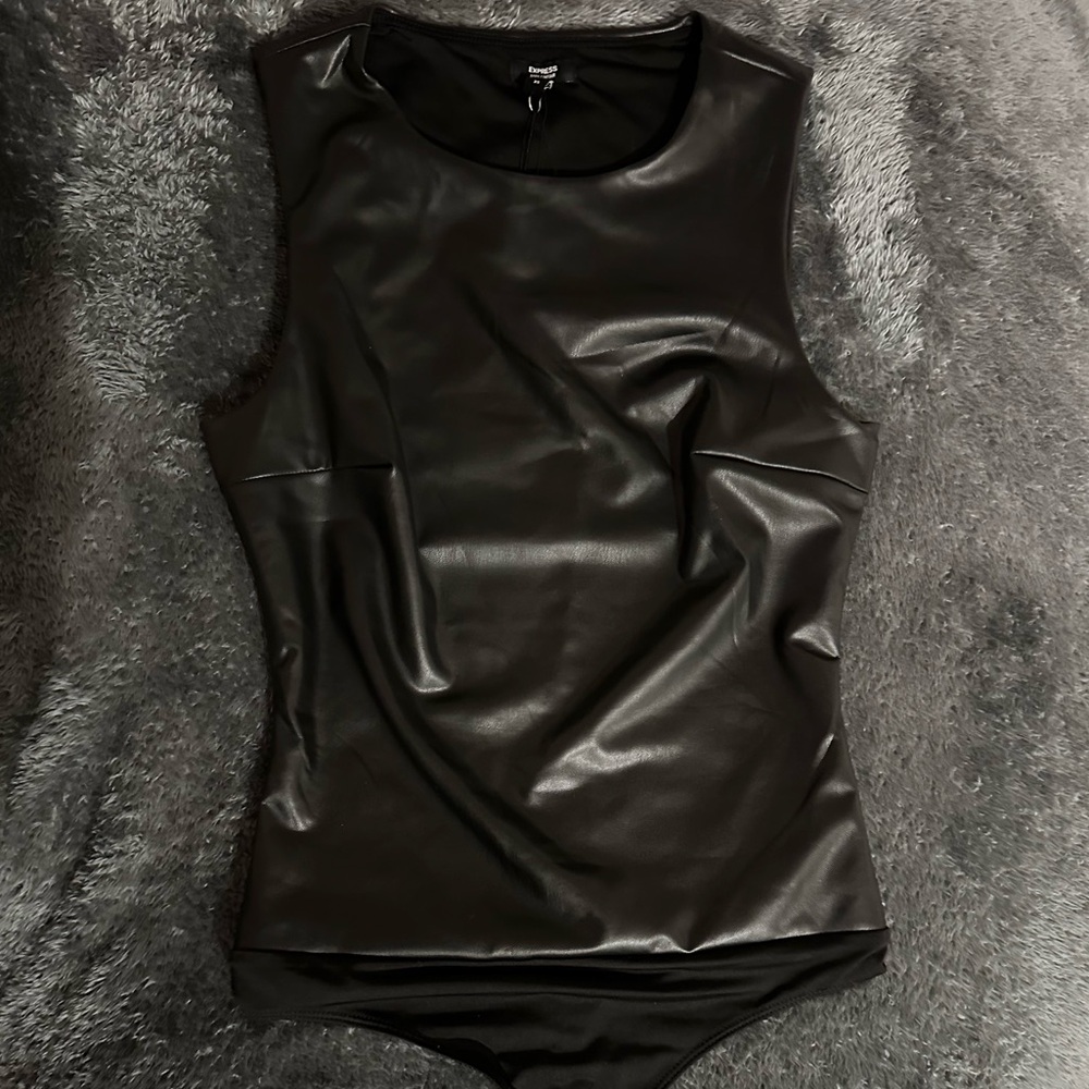 Faux leather Express bodysuit